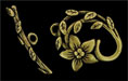 Floral Vine Toggle Set : Antique Brass