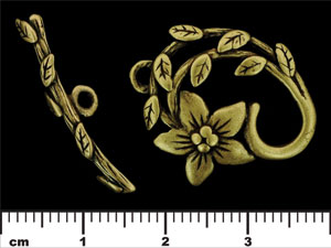 Floral Vine Toggle Set : Antique Brass