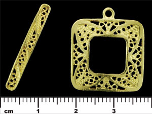 Filigree Square Toggle Set : Brass