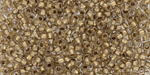 Matubo 11/0 R (2,1 mm): Crystal - Gold-Lined