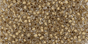 Matubo 11/0 R (2,1 mm): Crystal - Gold-Lined