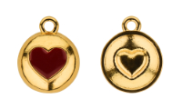 Heart pendant �1.9mm Gold 24K 136 - Cherry Red CO