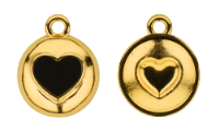 Heart pendant �1.9mm Gold 24K Black Diamont Tr