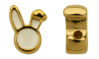 Bunny head bead �2mm Gold 24K 208 - White CO