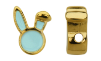 Bunny head bead �2mm Gold 24K 258 - Grayed Jade