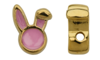 Bunny head bead �2mm Gold 24K 313 - Prism Pink