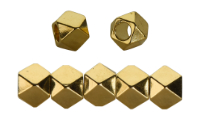 Brass polyhedral bead 3.0x3.0 �1.8mm Gold 24K