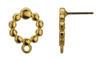 Earring with hoop and titanium pin Gold 24K