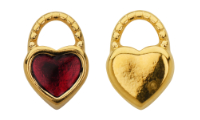 Heart pendant Gold 24K Soft Burgundy Tr