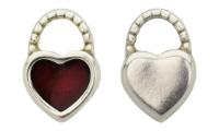 Heart pendant Silver Antique Soft Burgundy Tr