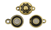 Lotus Magnetic Clasp Set Brass Antique