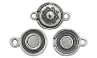 Lotus Magnetic Clasp Set Silver Antique