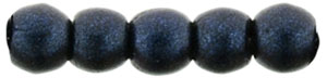 Round Beads 2mm (loose) : Metallic Suede - Dk Blue