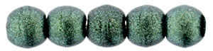 Round Beads 2mm (loose) : Metallic Suede - Lt Green