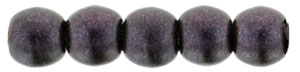 Round Beads 2mm (loose) : Metallic Suede - Dk Plum
