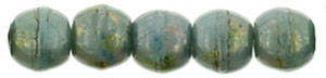 Round Beads 2mm (loose) : Turquoise - Bronze Picasso
