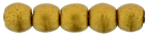 Round Beads 2mm (loose) : Matte - Metallic Anitque Gold