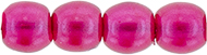 Round Beads 3mm (loose) : Transparent Pearl - Hot Pink
