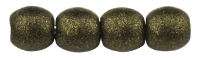 Round Beads 3mm (loose) : Metallic Suede - Dk Green