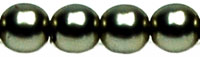 Round Beads 4mm (loose) : Pearl Coat - Green/Alabaster