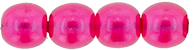 Round Beads 4mm (loose) : Transparent Pearl - Hot Pink