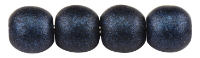 Round Beads 4mm (loose) : Metallic Suede - Dk Blue