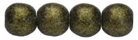 Round Beads 4mm (loose) : Metallic Suede - Gold