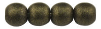 Round Beads 4mm (loose) : Metallic Suede - Dk Green