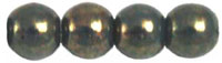 Round Beads 4mm (loose) : Turqoise - Bronze Picasso