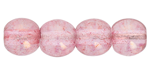 Round Beads 4mm (loose) : Luster - Transparent Topaz/Pink