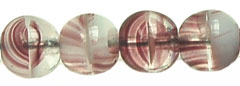 Round Beads 6mm (loose) : Dk Amethyst/White