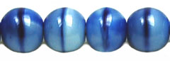 Round Beads 6mm (loose) : Opaque Blue Swirl