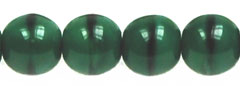 Round Beads 6mm (loose) : Opaque Green w/Black