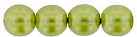 Round Beads 6mm (loose) : Transparent Pearl - Wild Olive