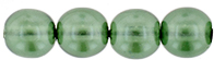 Round Beads 6mm (loose) : Transparent Pearl - Mint Leaf