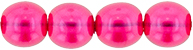 Round Beads 6mm (loose) : Transparent Pearl - Hot Pink