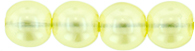 Round Beads 6mm (loose) : Transparent Pearl - Lemon Zest