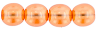 Round Beads 6mm (loose) : Transparent Pearl - Pumpkin Spice