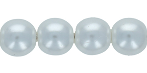 Round Beads 6mm (loose) : Pearl Coat - White