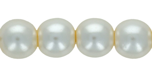 Round Beads 6mm (loose) : Pearl Coat - Vanilla