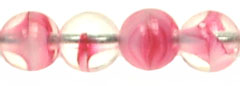 Round Beads 6mm (loose) : Crystal/Pink