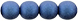 Round Beads 6mm (loose) : Metallic Suede - Blue