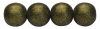 Round Beads 6mm (loose) : Metallic Suede - Gold