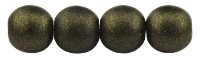 Round Beads 6mm (loose) : Metallic Suede - Dk Green