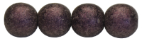 Round Beads 6mm (loose) : Metallic Suede - Pink