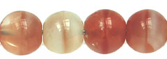 Round Beads 6mm (loose) : Milky White/Red