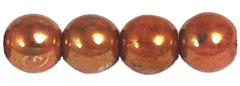 Round Beads 6mm (loose) : Luster - Opaque Rose/Gold Topaz