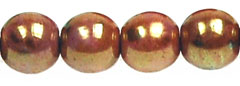 Round Beads 6mm (loose) : Luster - Opaque Rose/Gold Topaz