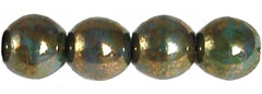 Round Beads 6mm (loose) : Turqoise - Bronze Picasso