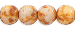Round Beads 6mm (loose) : Alabaster - Picasso